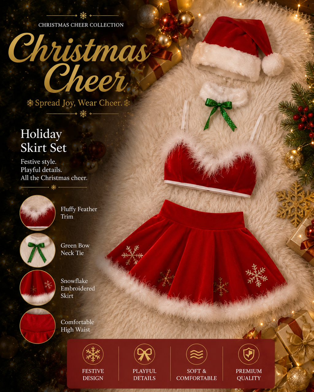 Christmas Cheer - Holiday Skirt Set