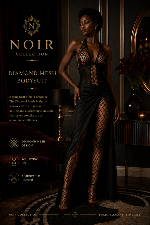 Noir - Diamond Mesh Bodysuit